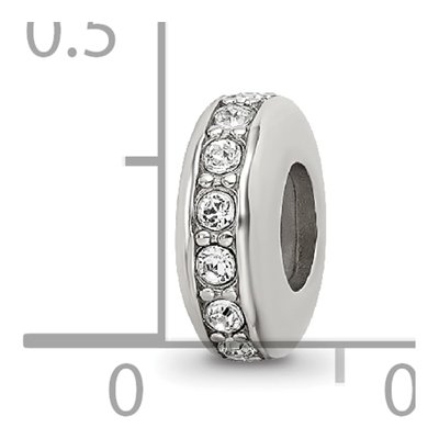 Sterling Silver CZ Gripper Bead – view 4