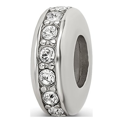 Sterling Silver CZ Gripper Bead
