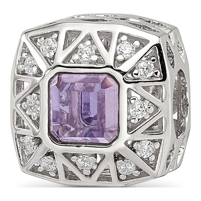 Sterling Silver CZ Cut Out Bead
