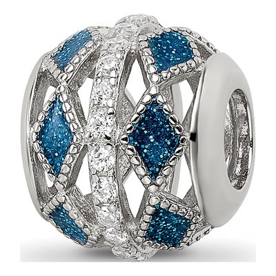 Sterling Silver CZ Bead