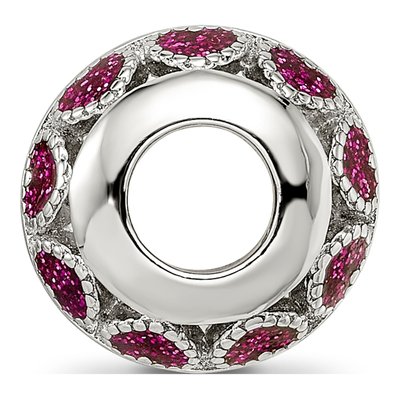 Sterling Silver CZ Enamel Hearts Bead – view 3