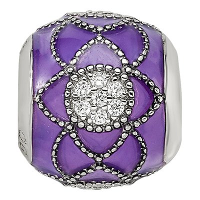 Sterling Silver CZ Enamel Bead – view 5