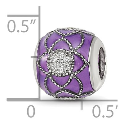 Sterling Silver CZ Enamel Bead – view 6