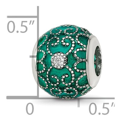 Sterling Silver CZ Enamel Bead – view 4