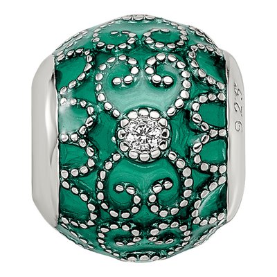 Sterling Silver CZ Enamel Bead – view 5