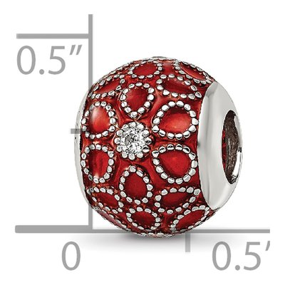 Sterling Silver CZ Enamel Bead – view 6
