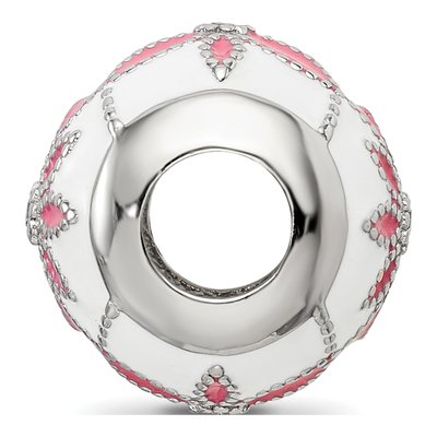 Sterling Silver CZ Enamel Flower Bead – view 3