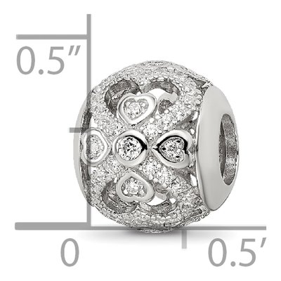 Sterling Silver CZ Hearts Bead – view 4