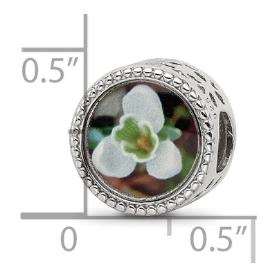 Sterling Silver January Flower Bead – view 6