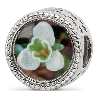 Sterling Silver January Flower Bead
