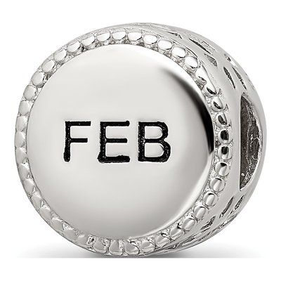 Sterling Silver February Flower Bead – view 5