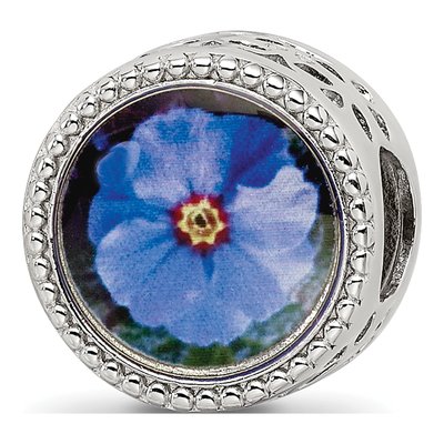 Sterling Silver February Flower Bead