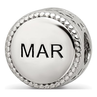 Sterling Silver March Flower Bead – view 5