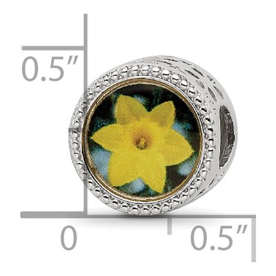 Sterling Silver March Flower Bead – view 6