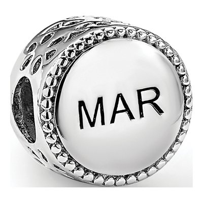 Sterling Silver March Flower Bead – view 7