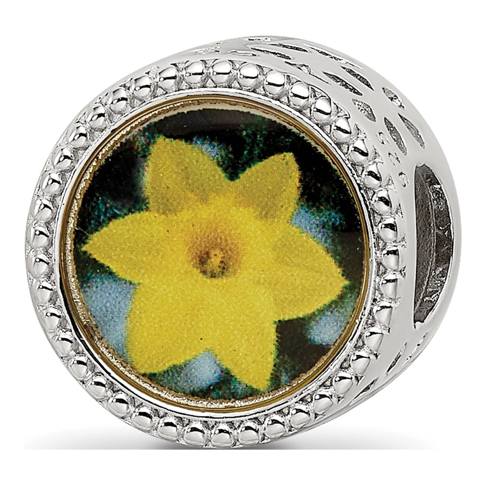Sterling Silver March Flower Bead