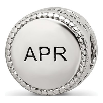 Sterling Silver April Flower Bead – view 5