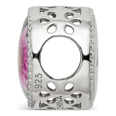 Sterling Silver July Flower Bead – view 3