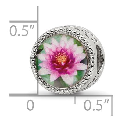 Sterling Silver July Flower Bead – view 6