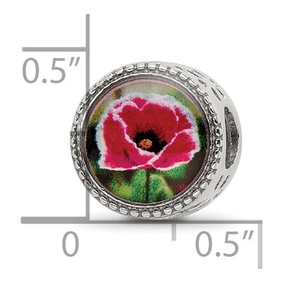 Sterling Silver August Flower Bead – view 6