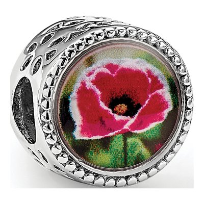 Sterling Silver August Flower Bead – view 8