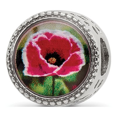 Sterling Silver August Flower Bead