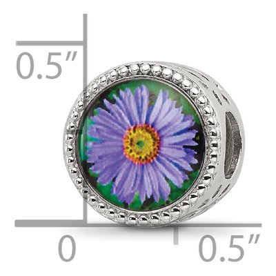Sterling Silver September Flower Bead – view 6