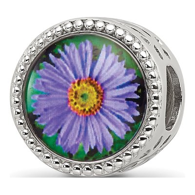 Sterling Silver September Flower Bead