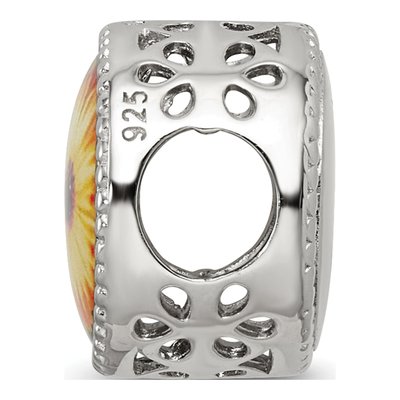 Sterling Silver October Flower Bead – view 3