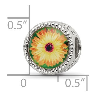 Sterling Silver October Flower Bead – view 6