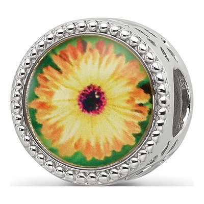 Sterling Silver October Flower Bead