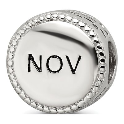 Sterling Silver November Flower Bead – view 5