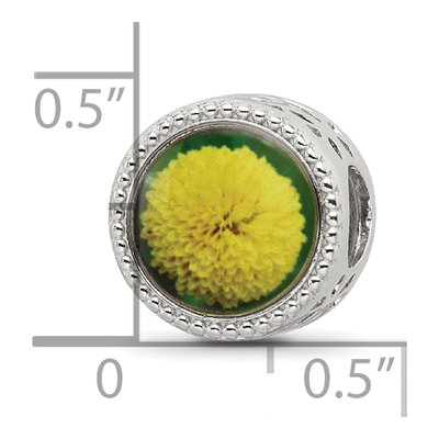 Sterling Silver November Flower Bead – view 6