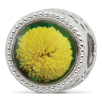 Sterling Silver November Flower Bead