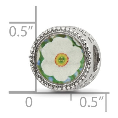 Sterling Silver December Flower Bead – view 6