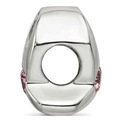 Sterling Silver CZ Ribbon Bead – view 3