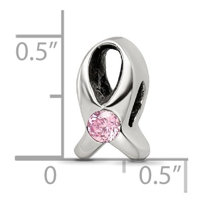 Sterling Silver CZ Ribbon Bead – view 4