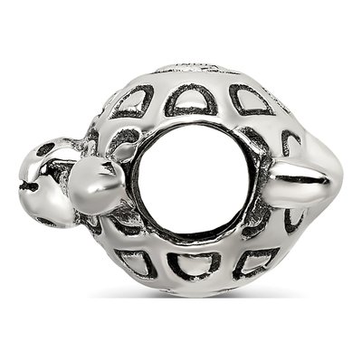Sterling Silver Antiqued Turtle Bead – view 3