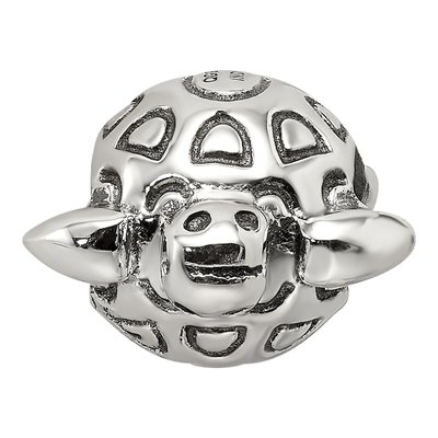 Sterling Silver Antiqued Turtle Bead – view 4