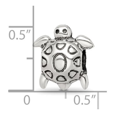 Sterling Silver Antiqued Turtle Bead – view 6