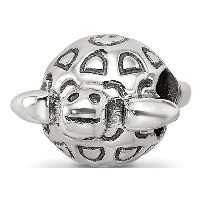 Sterling Silver Antiqued Turtle Bead – view 7