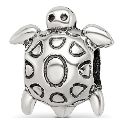 Sterling Silver Antiqued Turtle Bead