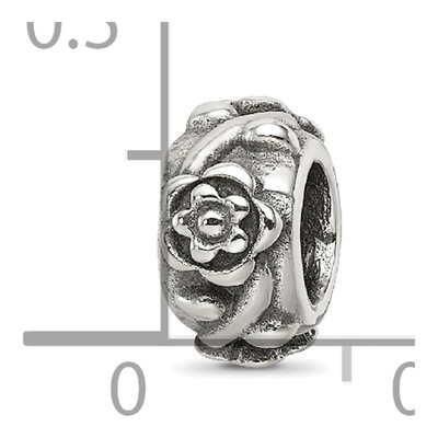 Sterling Silver Antiqued Flower Bead – view 5