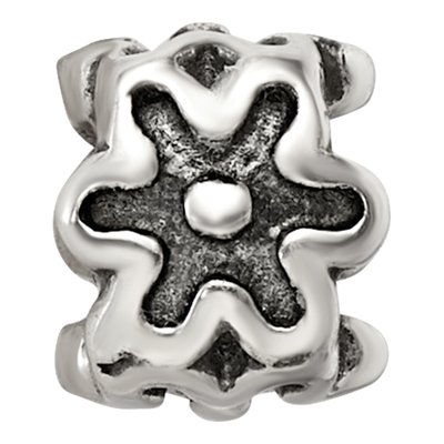 Sterling Silver Antiqued Flower Kids Bead – view 4