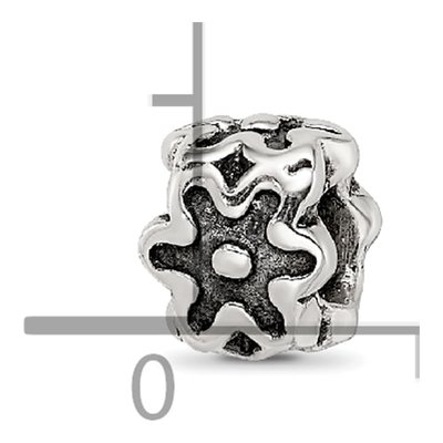 Sterling Silver Antiqued Flower Kids Bead – view 5