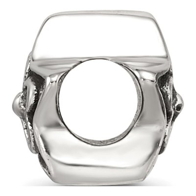 Sterling Silver Antiqued Star Flower Kids Bead – view 3