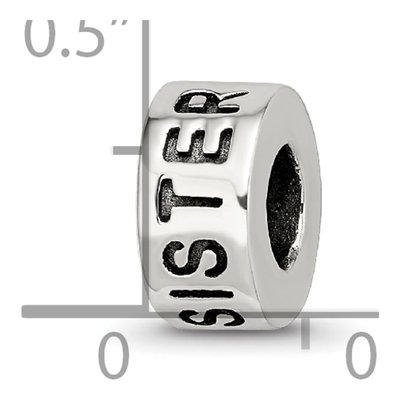 Sterling Silver Antiqued Sister Bead – view 4