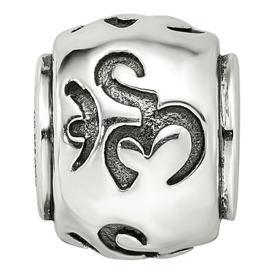 Sterling Silver Antiqued Om Bead – view 4