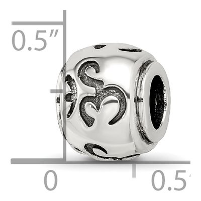 Sterling Silver Antiqued Om Bead – view 5