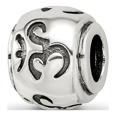 Sterling Silver Antiqued Om Bead